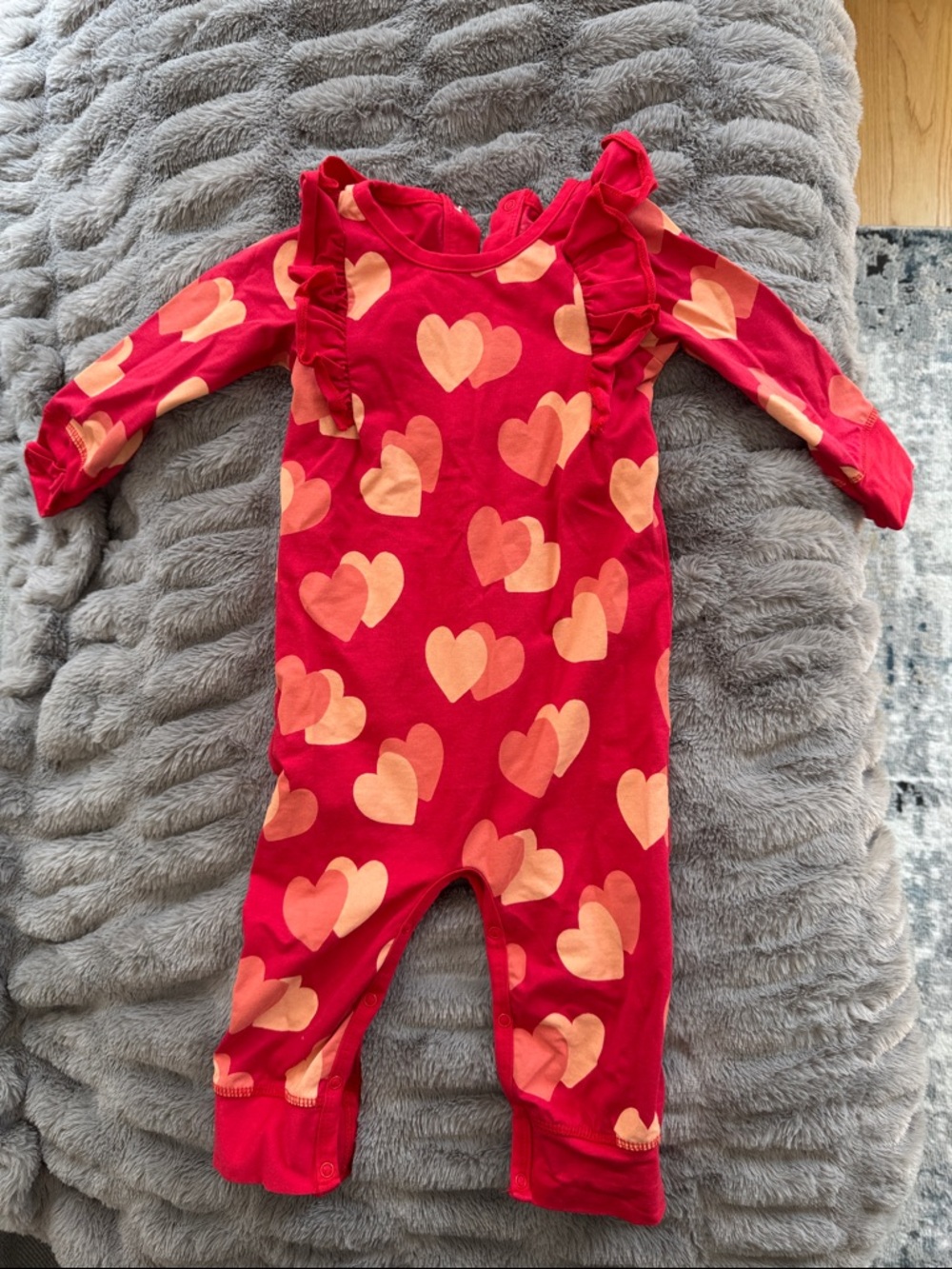Monica+Andy Flutter Heart Double Ruffle Romper
